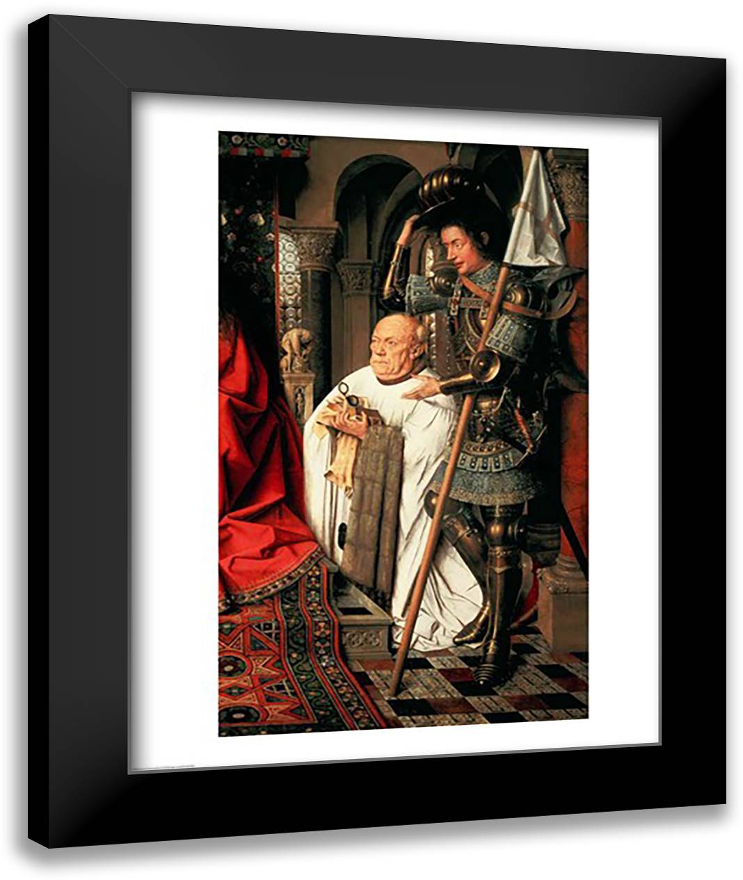 Detail of Canon Joris van der Paele, from the 'Madonna and Child', 1436 22x28 Black Modern Wood Framed Art Print Poster by Eyck, Jan Van