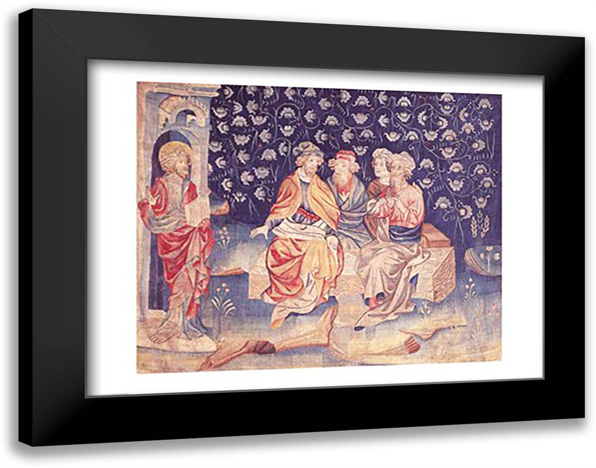 Discussion of the Resurrection 28x22 Black Modern Wood Framed Art Print Poster by Bataille, Nicolas