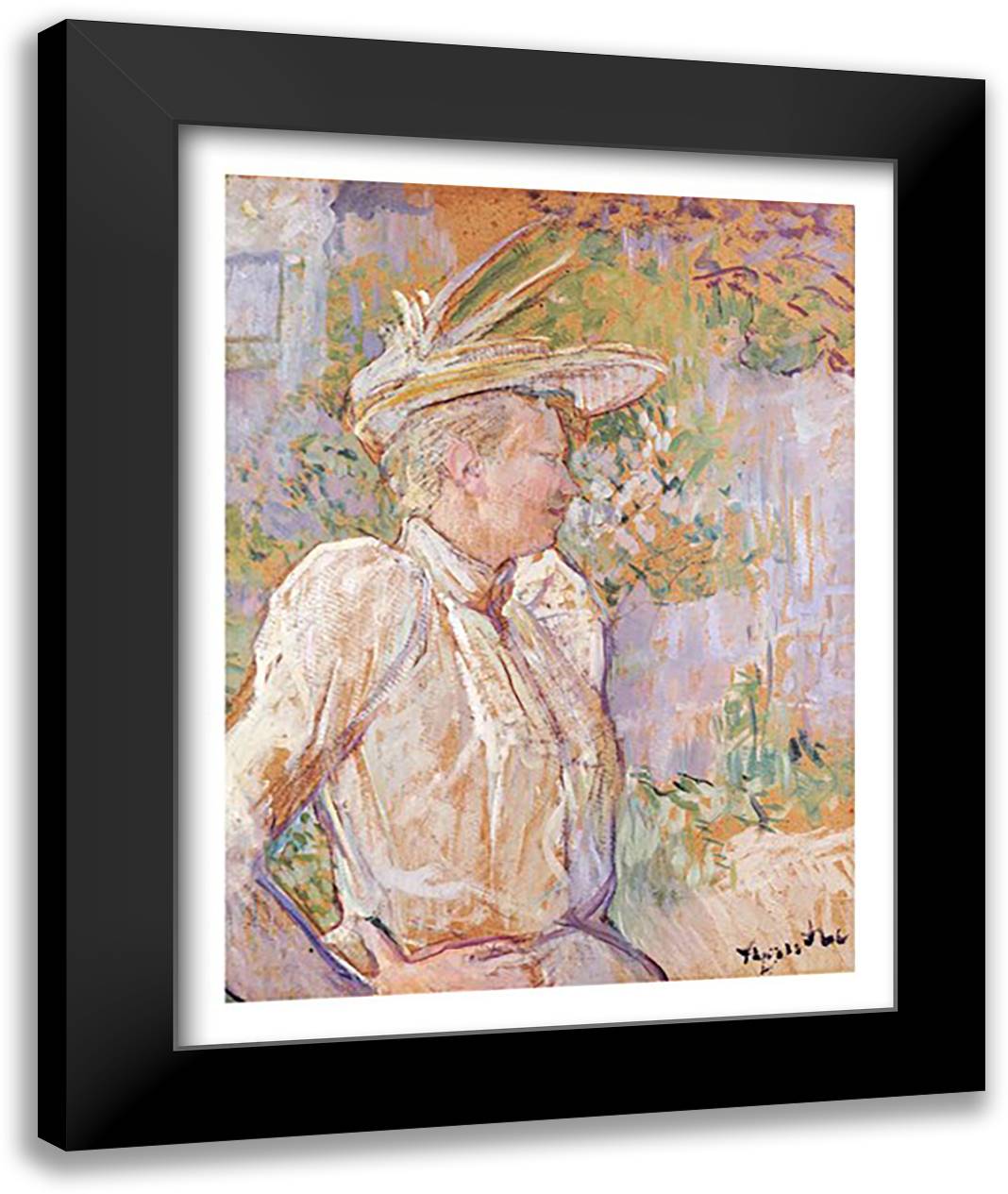 Gabrielle the Dancer, 1890 22x28 Black Modern Wood Framed Art Print Poster by Toulouse-Lautrec, Henri de