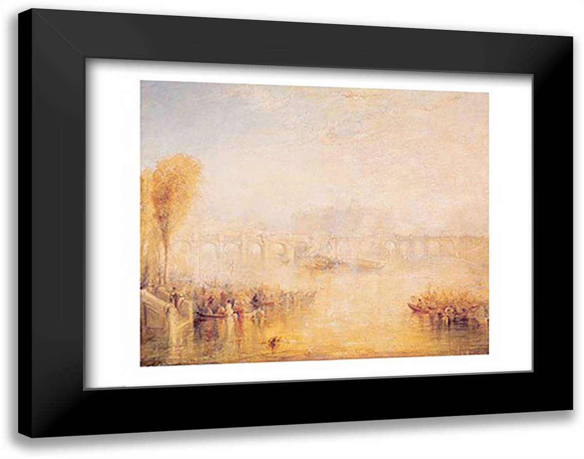 View of the Pont Neuf, Paris 28x22 Black Modern Wood Framed Art Print Poster by Turner, J.M.W.