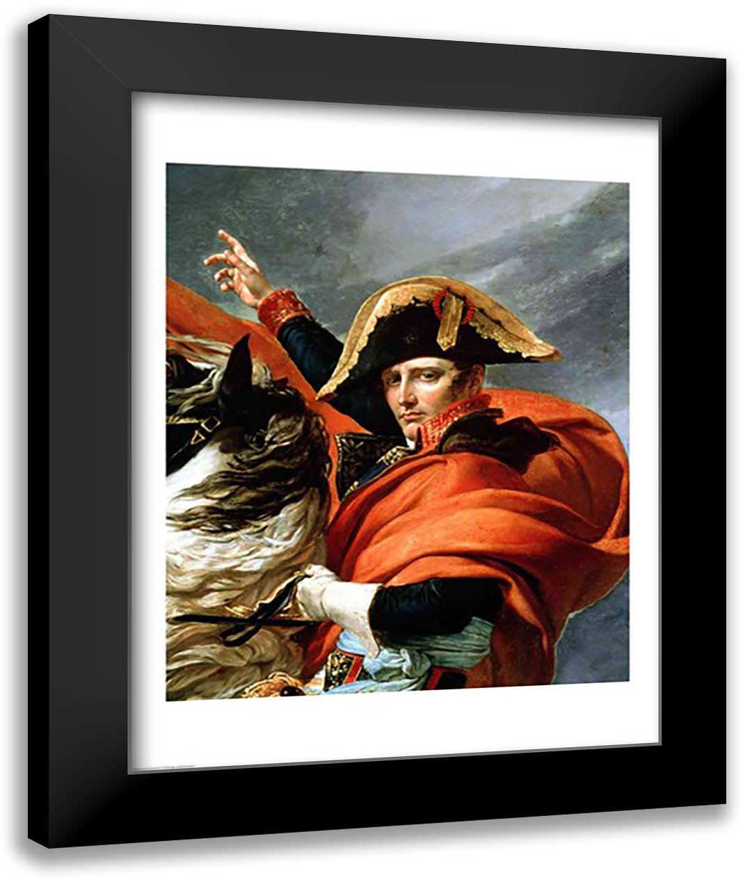 Napoleon Crossing the Alps, detail 22x28 Black Modern Wood Framed Art Print Poster by David, Jacques-Louis