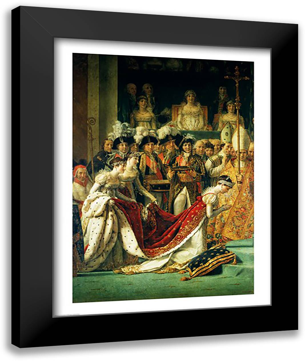 The Consecration of the Emperor Napoleon and the Coronation of the Empress Josephine, detail 22x28 Black Modern Wood Framed Art Print Poster by David, Jacques-Louis