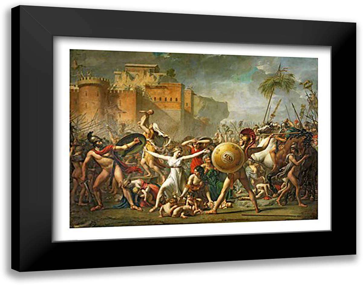 The Sabine Women, 1799 28x22 Black Modern Wood Framed Art Print Poster by David, Jacques-Louis