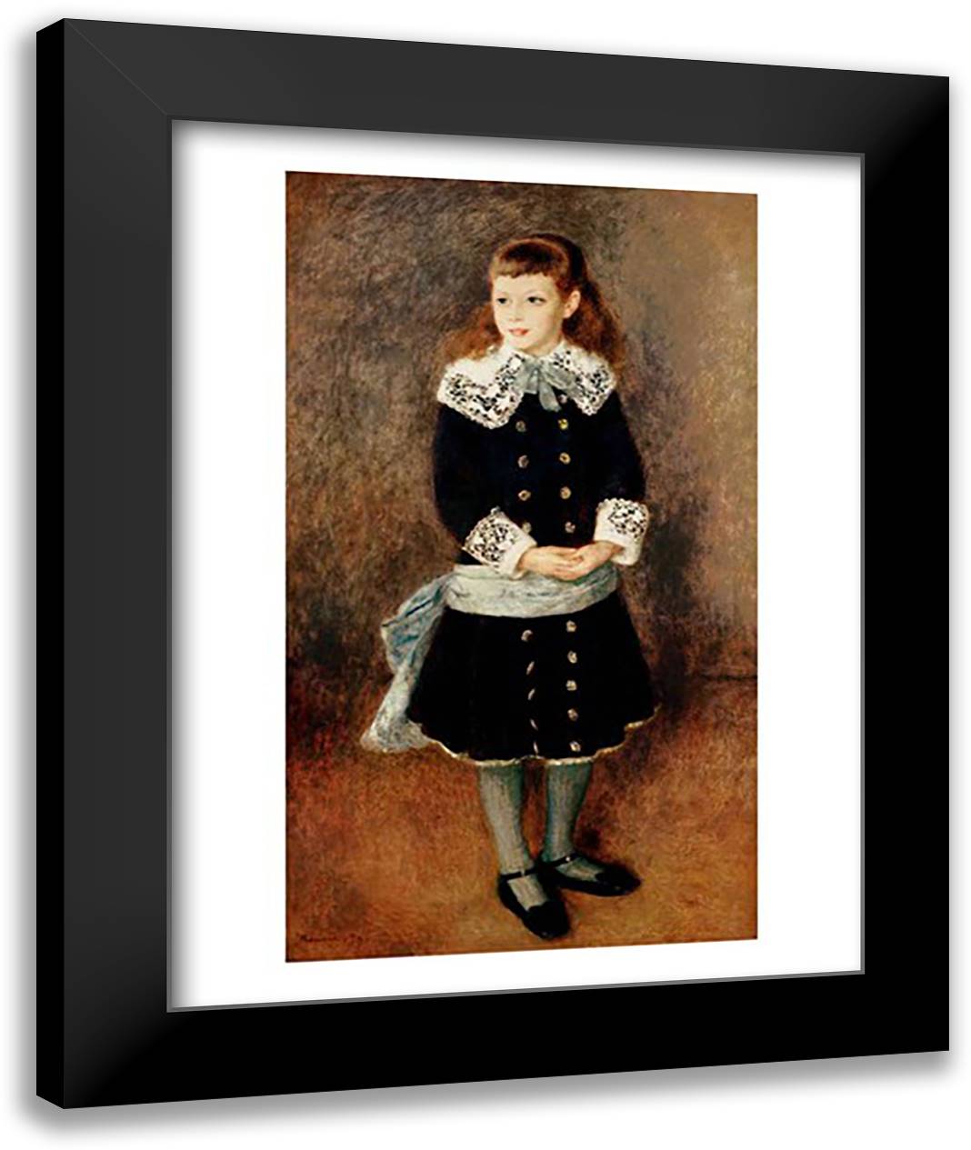Marthe Berard, 1879 22x28 Black Modern Wood Framed Art Print Poster by Renoir, Pierre-Auguste