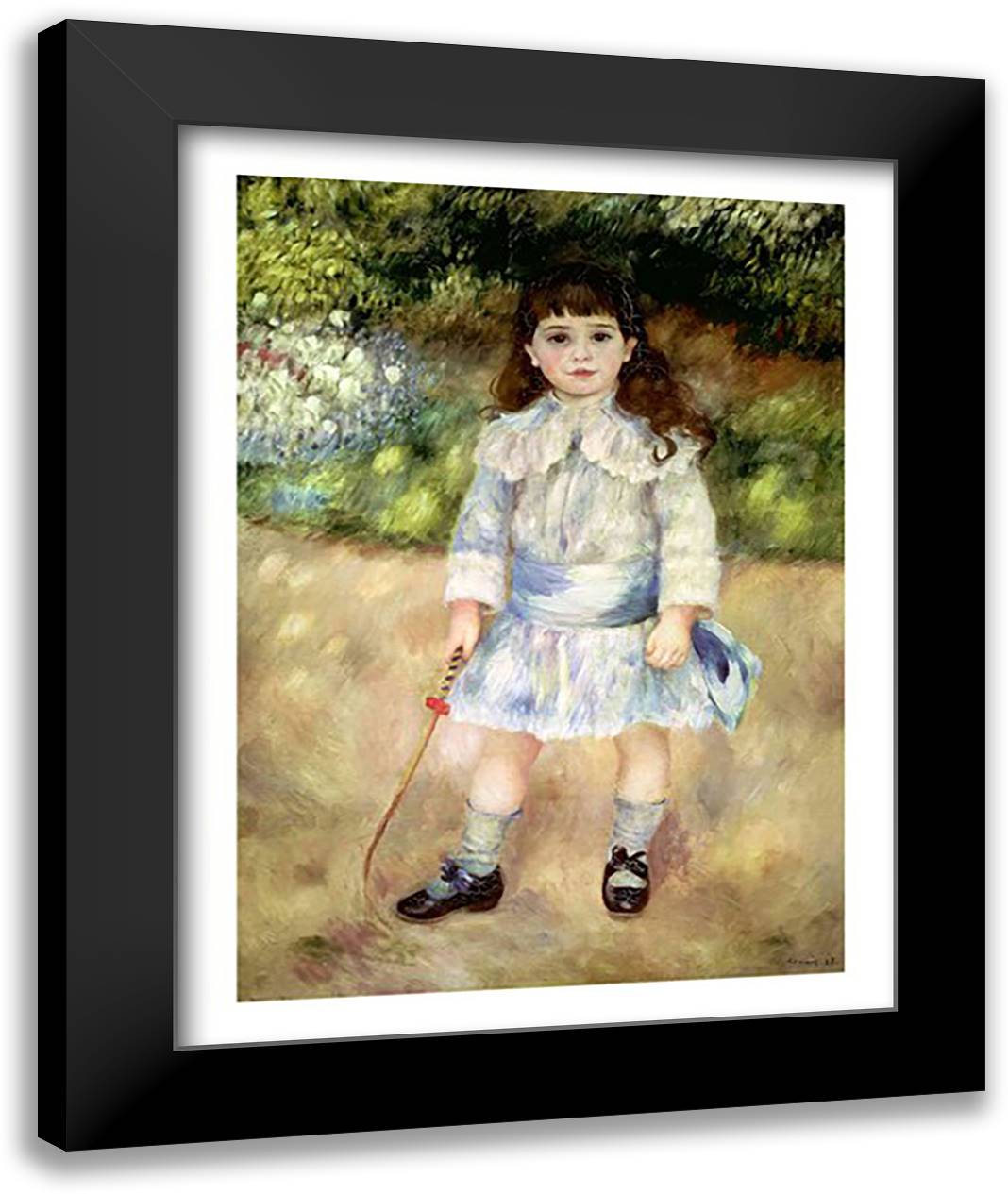 Child with a Whip, 1885 22x28 Black Modern Wood Framed Art Print Poster by Renoir, Pierre-Auguste