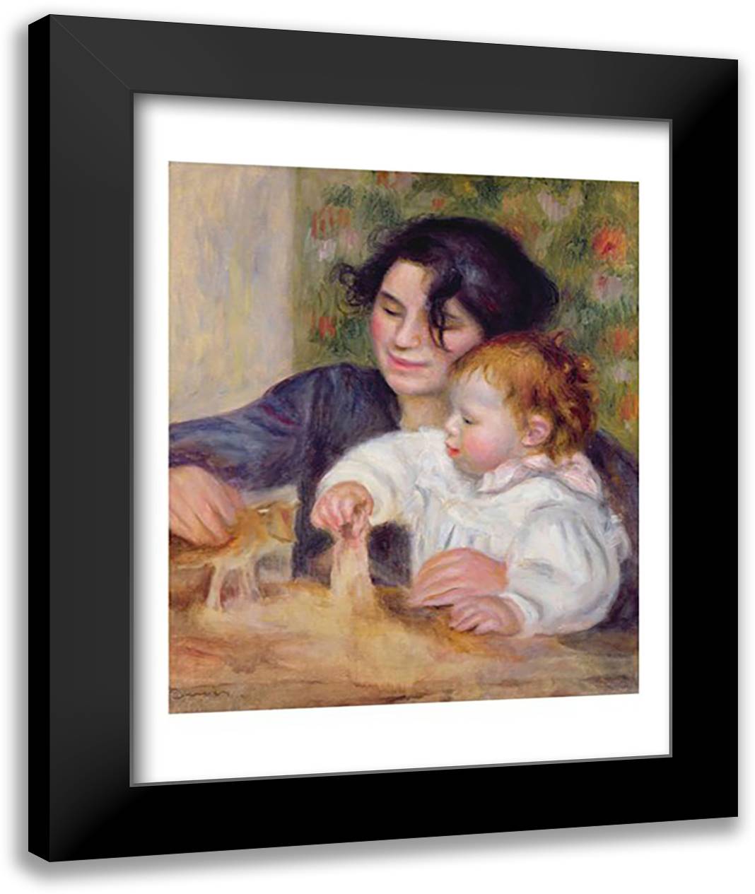 Gabrielle and Jean 22x28 Black Modern Wood Framed Art Print Poster by Renoir, Pierre-Auguste