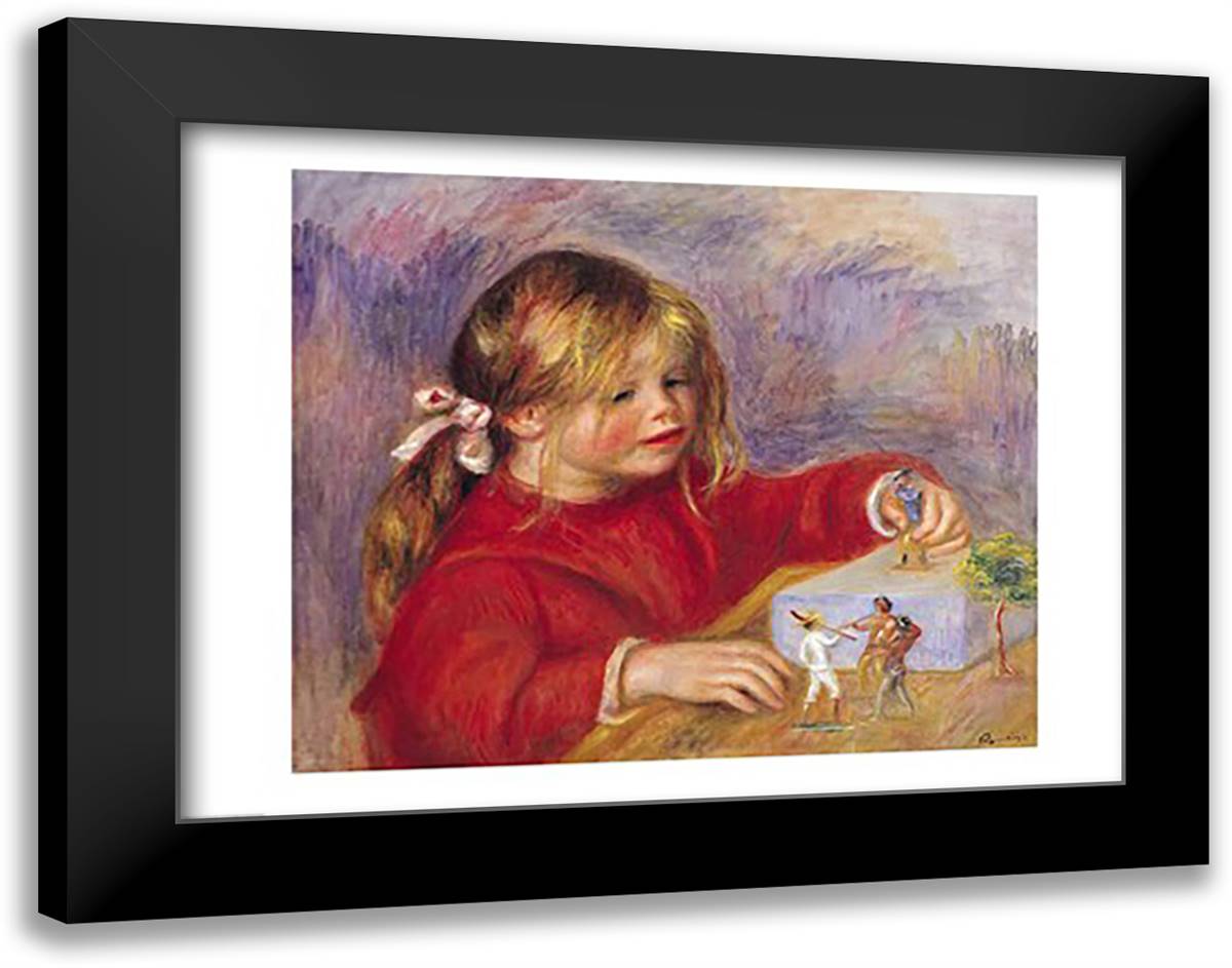 Claude Renoir 28x22 Black Modern Wood Framed Art Print Poster by Renoir, Pierre-Auguste
