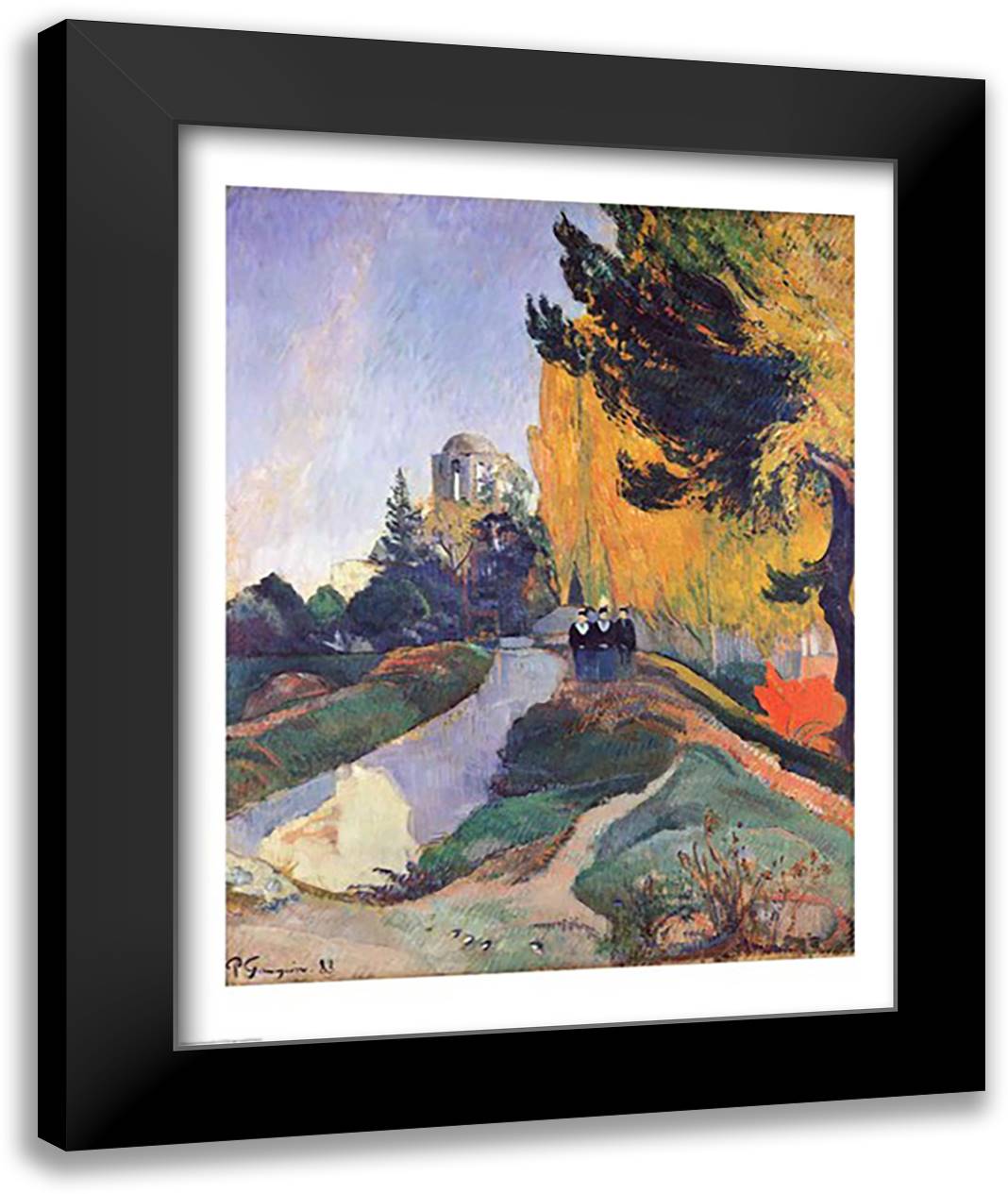 The Alyscamps, Arles, 1888 22x28 Black Modern Wood Framed Art Print Poster by Gauguin, Paul