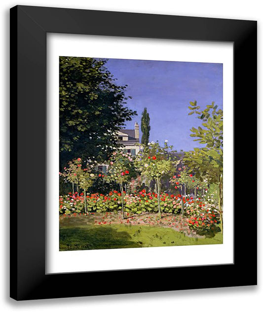 Flowering Garden at Sainte-Adresse, c.1866 22x28 Black Modern Wood Framed Art Print Poster by Monet, Claude