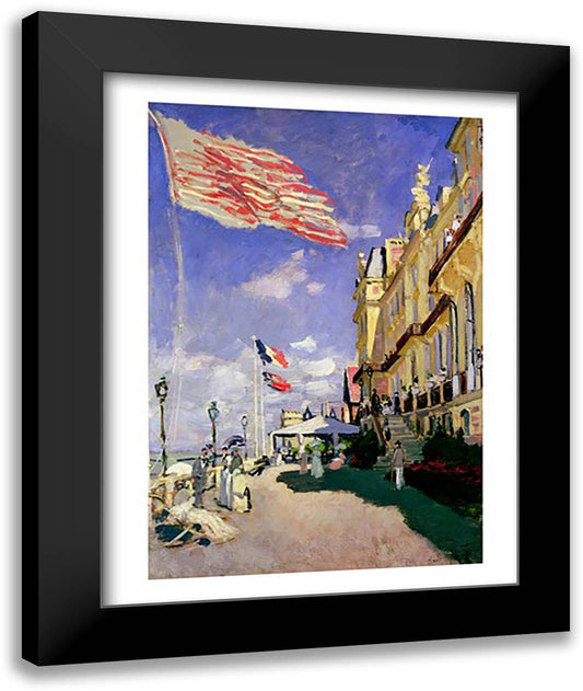 The Hotel des Roches Noires at Trouville, 1870 22x28 Black Modern Wood Framed Art Print Poster by Monet, Claude