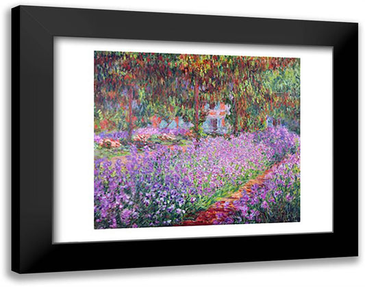 The Artist's Garden at Giverny, 1900 28x22 Black Modern Wood Framed Art Print Poster by Monet, Claude