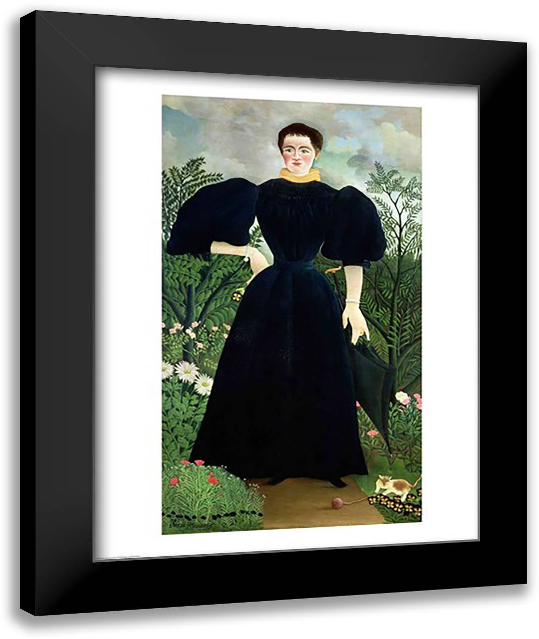 Portrait of a Woman 22x28 Black Modern Wood Framed Art Print Poster by Rousseau, Henri