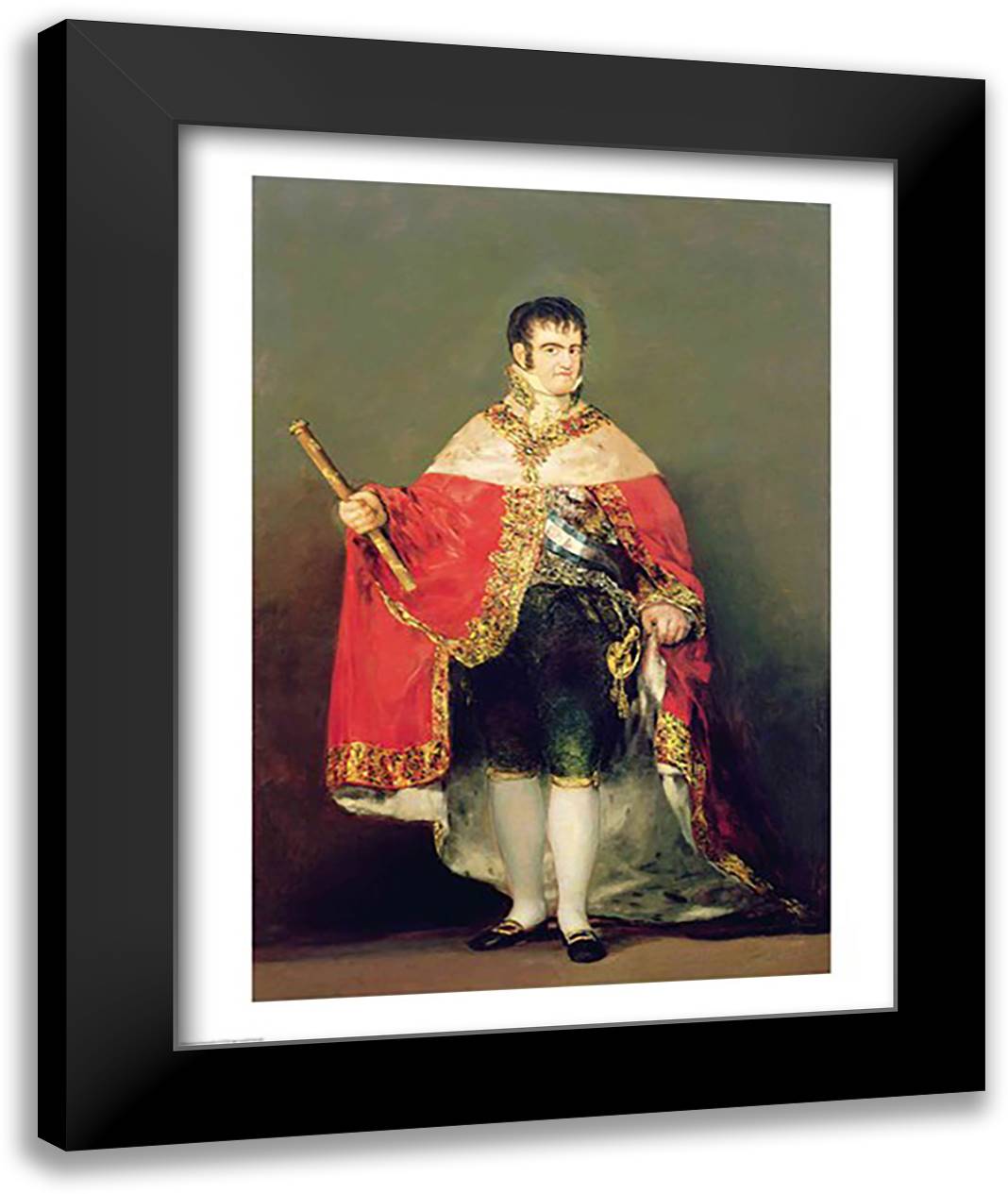 Portrait of Ferdinand VII 22x28 Black Modern Wood Framed Art Print Poster by Goya, Francisco De