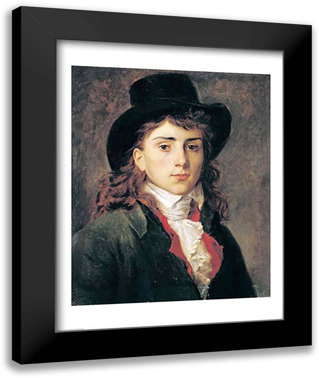 Portrait of Baron Antoine Jean Gros 22x28 Black Modern Wood Framed Art Print Poster by Gerard, Francois