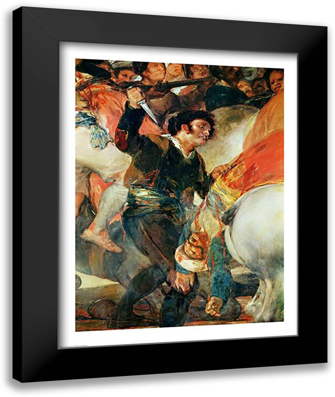 The Riot against the Mameluke Mercenaries, 22x28 Black Modern Wood Framed Art Print Poster by Goya, Francisco De