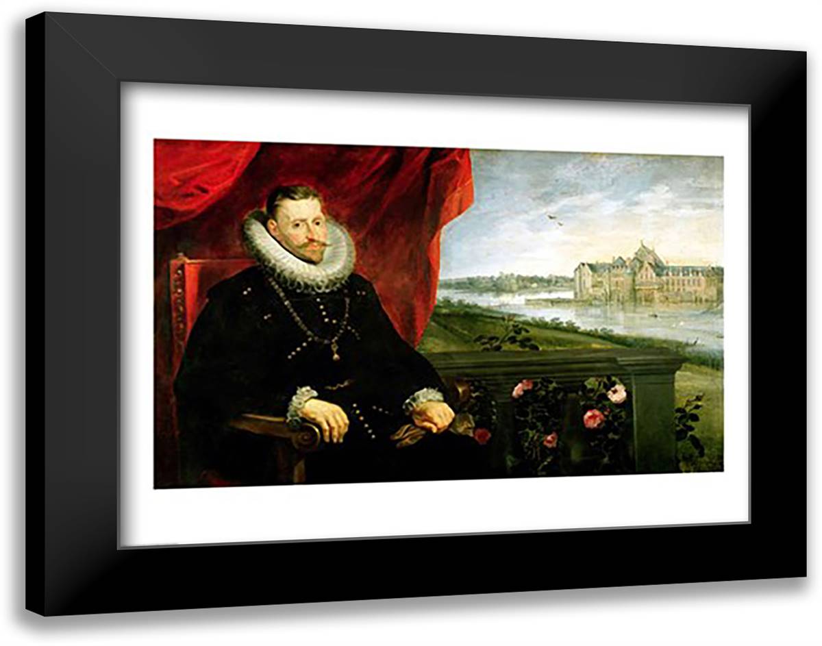 Albert of Habsbourg 28x22 Black Modern Wood Framed Art Print Poster by Rubens, Peter Paul