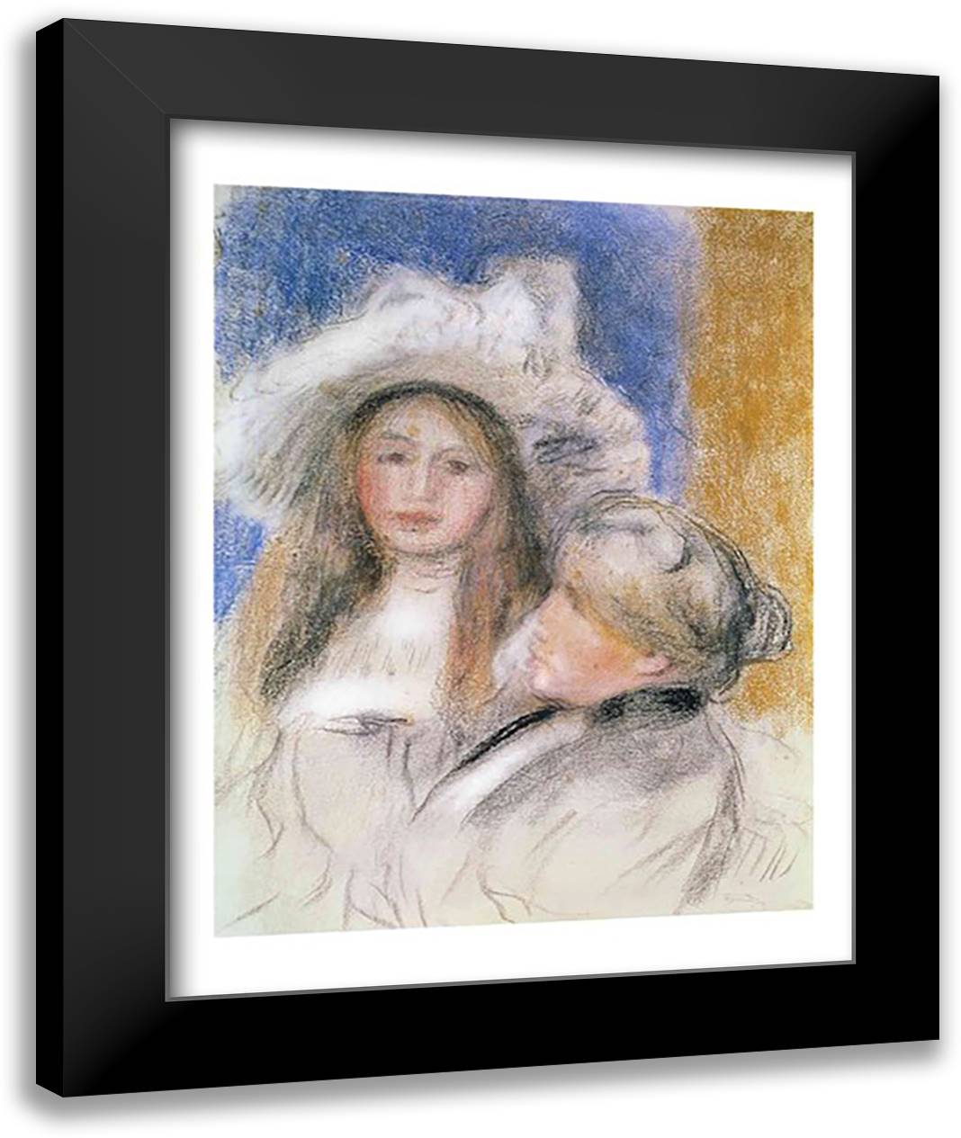 Berthe Morisot 22x28 Black Modern Wood Framed Art Print Poster by Renoir, Pierre-Auguste