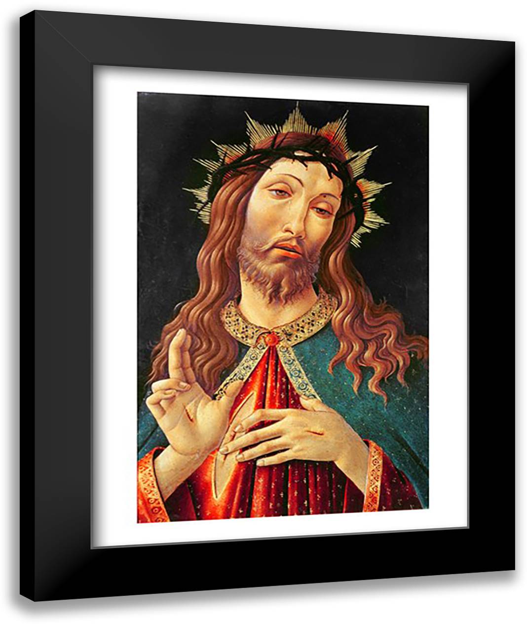 Ecce Homo, or The Redeemer, c.1474 22x28 Black Modern Wood Framed Art Print Poster by Botticelli, Sandro