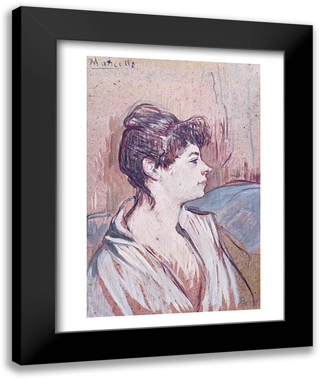 Marcelle, 1894 22x28 Black Modern Wood Framed Art Print Poster by Toulouse-Lautrec, Henri de