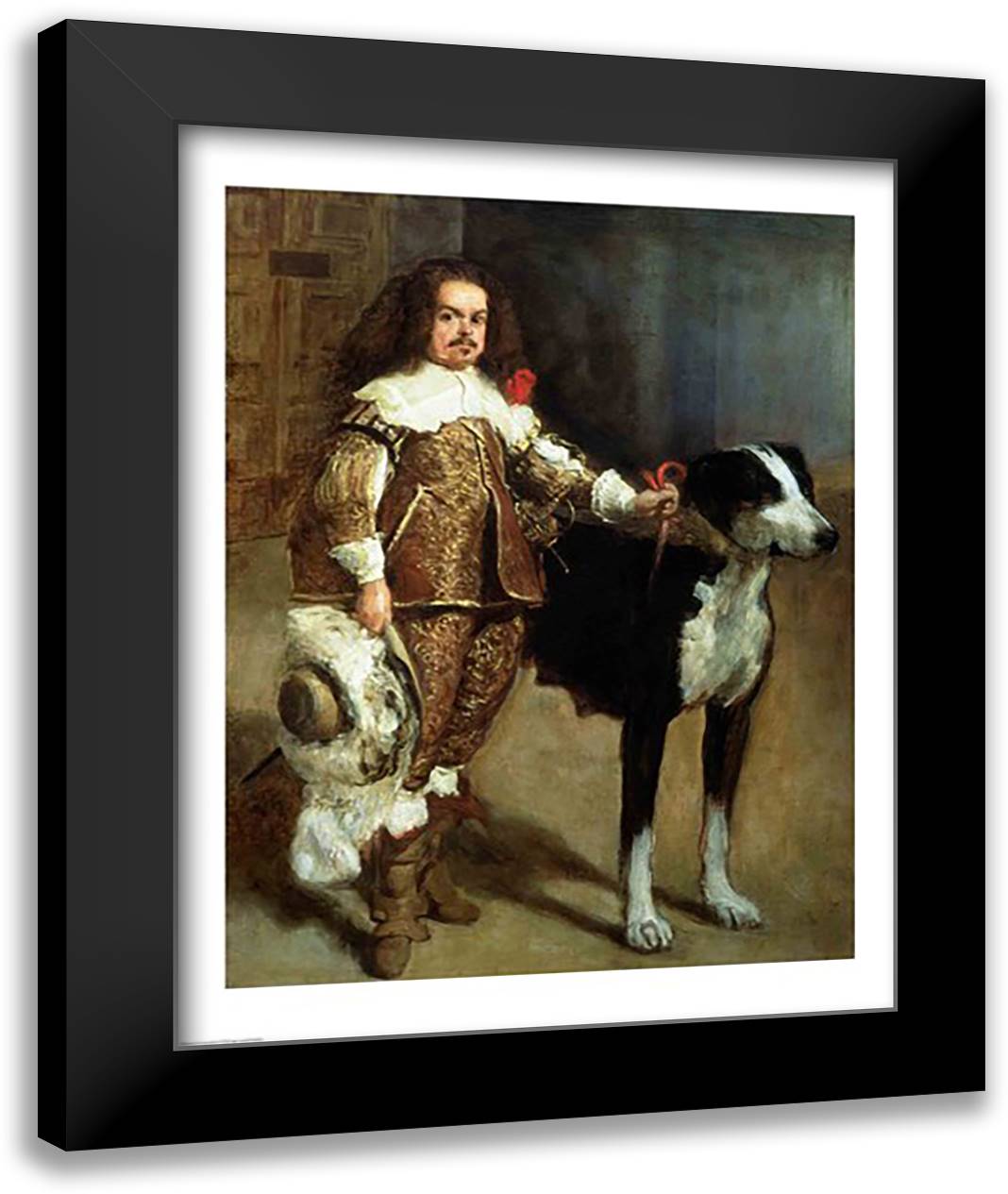 A Buffoon 22x28 Black Modern Wood Framed Art Print Poster by Velazquez, Diego