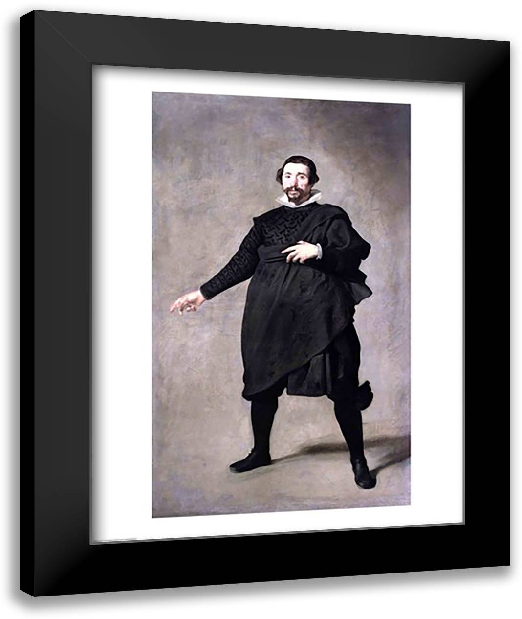 Portrait of the Buffoon Pablo de Valladolid, c.1632 22x28 Black Modern Wood Framed Art Print Poster by Velazquez, Diego