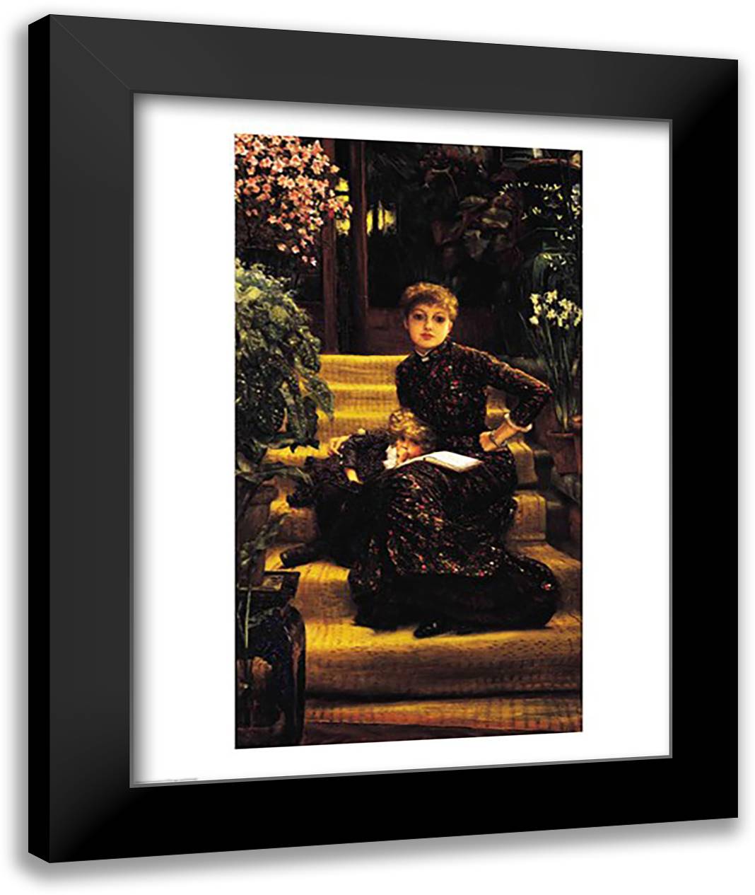 Mother and Child or The Elder Sister, c.1881 22x28 Black Modern Wood Framed Art Print Poster by Tissot, James