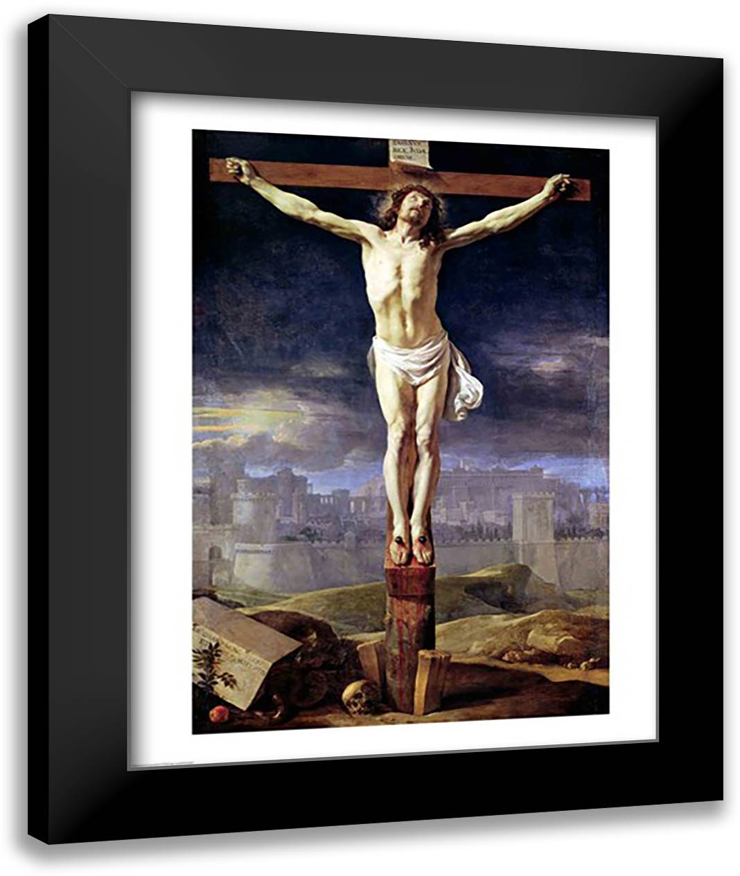 Christ on the Cross 22x28 Black Modern Wood Framed Art Print Poster by Champaigne, Philippe De