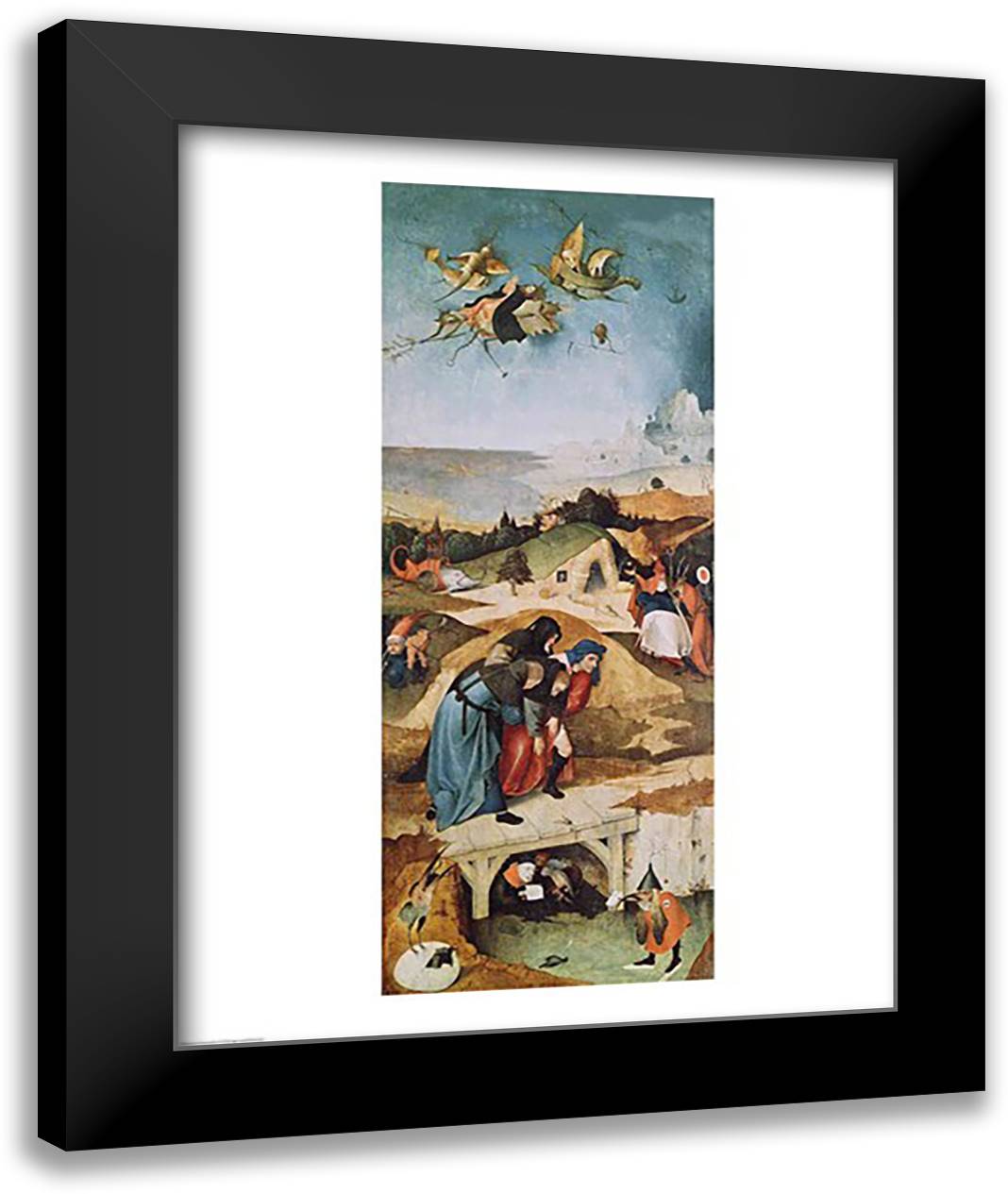 Left wing of the Triptych of the Temptation of St. Anthony 22x28 Black Modern Wood Framed Art Print Poster by Bosch, Hieronymus