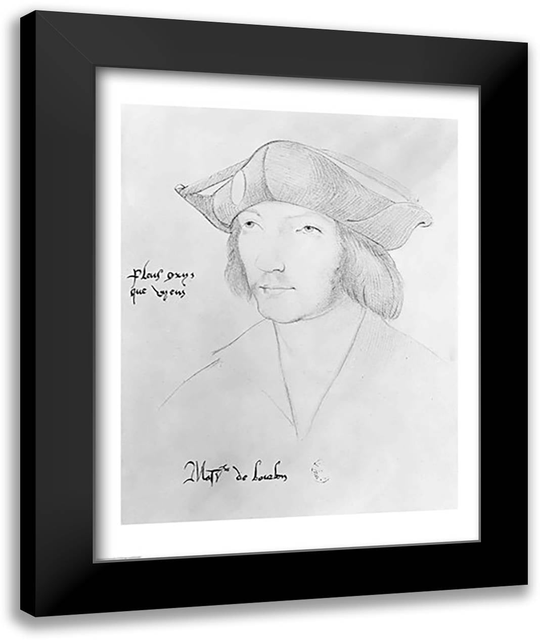 Charles de Bourbon 22x28 Black Modern Wood Framed Art Print Poster by Clouet, Francois