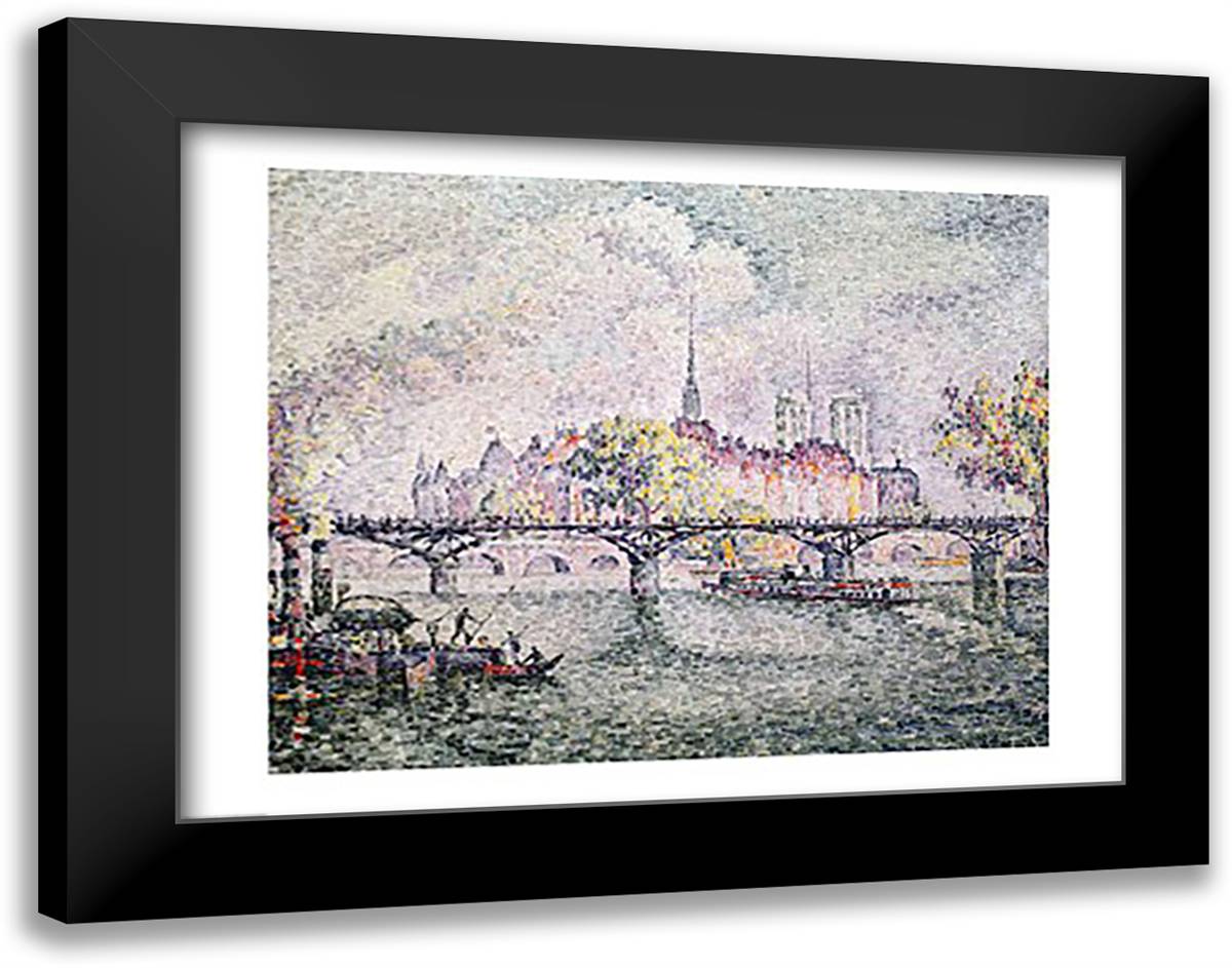 Ile de la Cite, Paris, 1912 28x22 Black Modern Wood Framed Art Print Poster by Signac, Paul