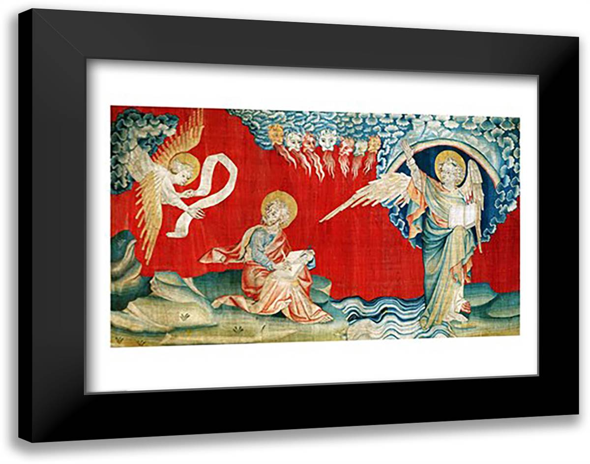 The Angel with an Open Book 28x22 Black Modern Wood Framed Art Print Poster by Bataille, Nicolas