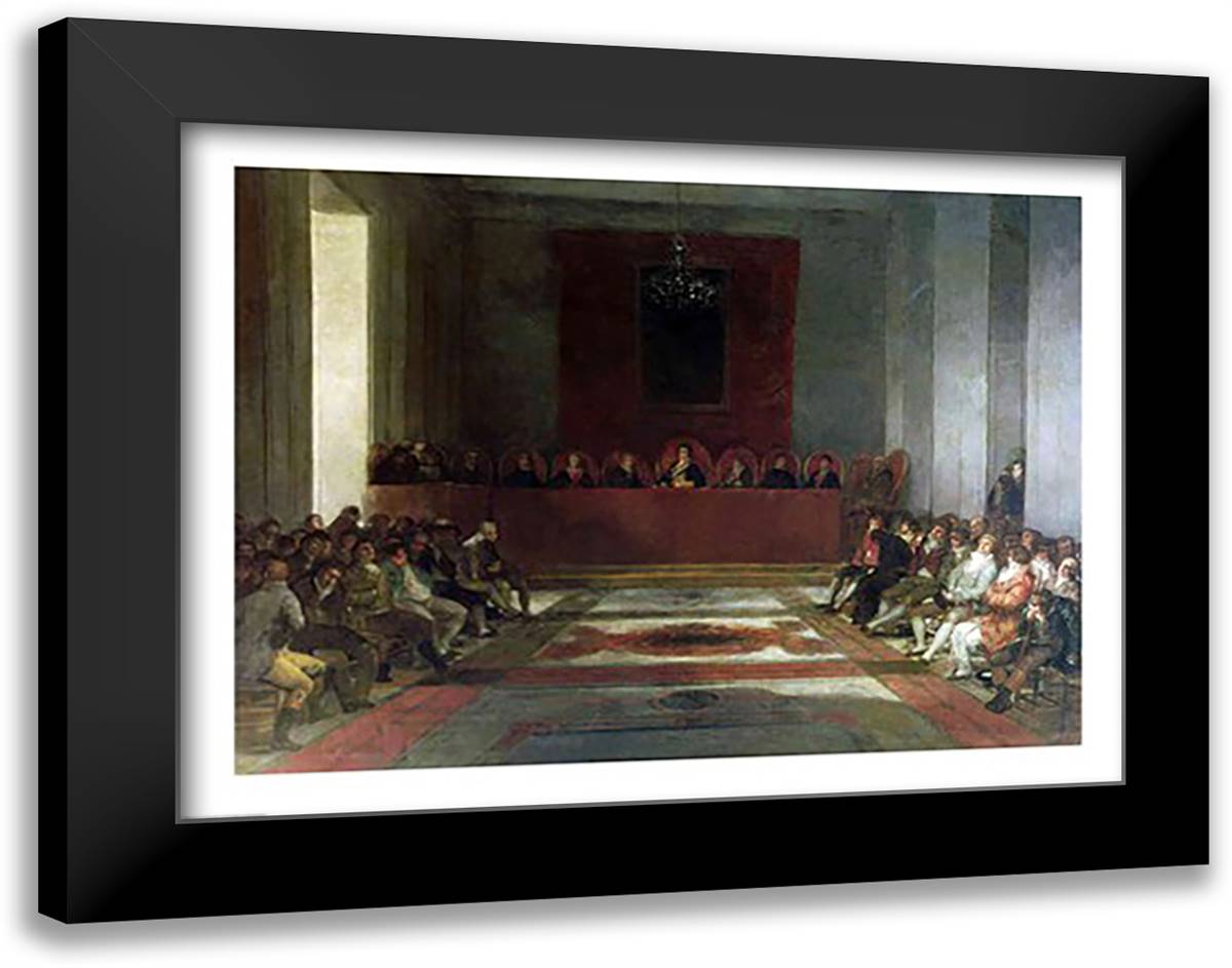 The Junta of the Philippines, 1815 28x22 Black Modern Wood Framed Art Print Poster by Goya, Francisco De