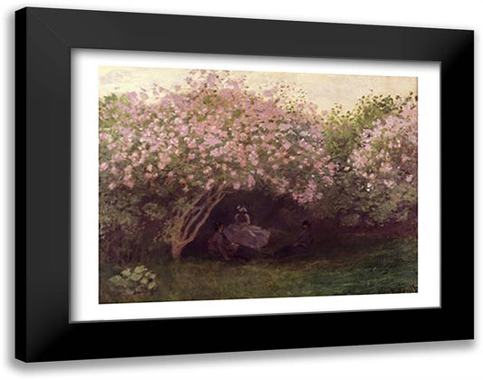 Lilacs, Grey Weather, c.1872-73 28x22 Black Modern Wood Framed Art Print Poster by Monet, Claude