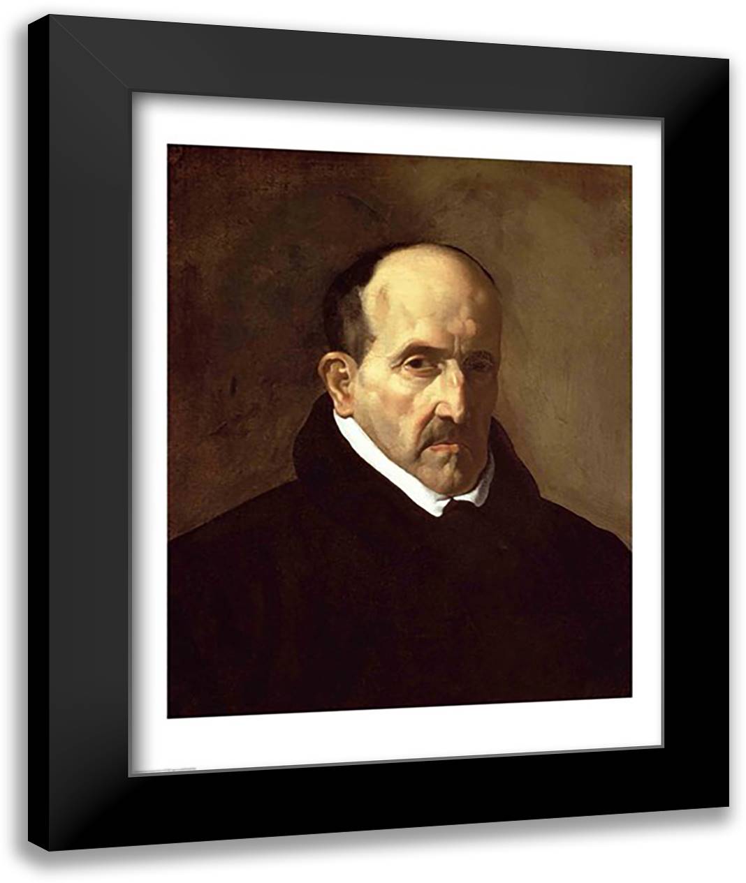 Portrait of Don Luis de Gongora y Argote 22x28 Black Modern Wood Framed Art Print Poster by Velazquez, Diego