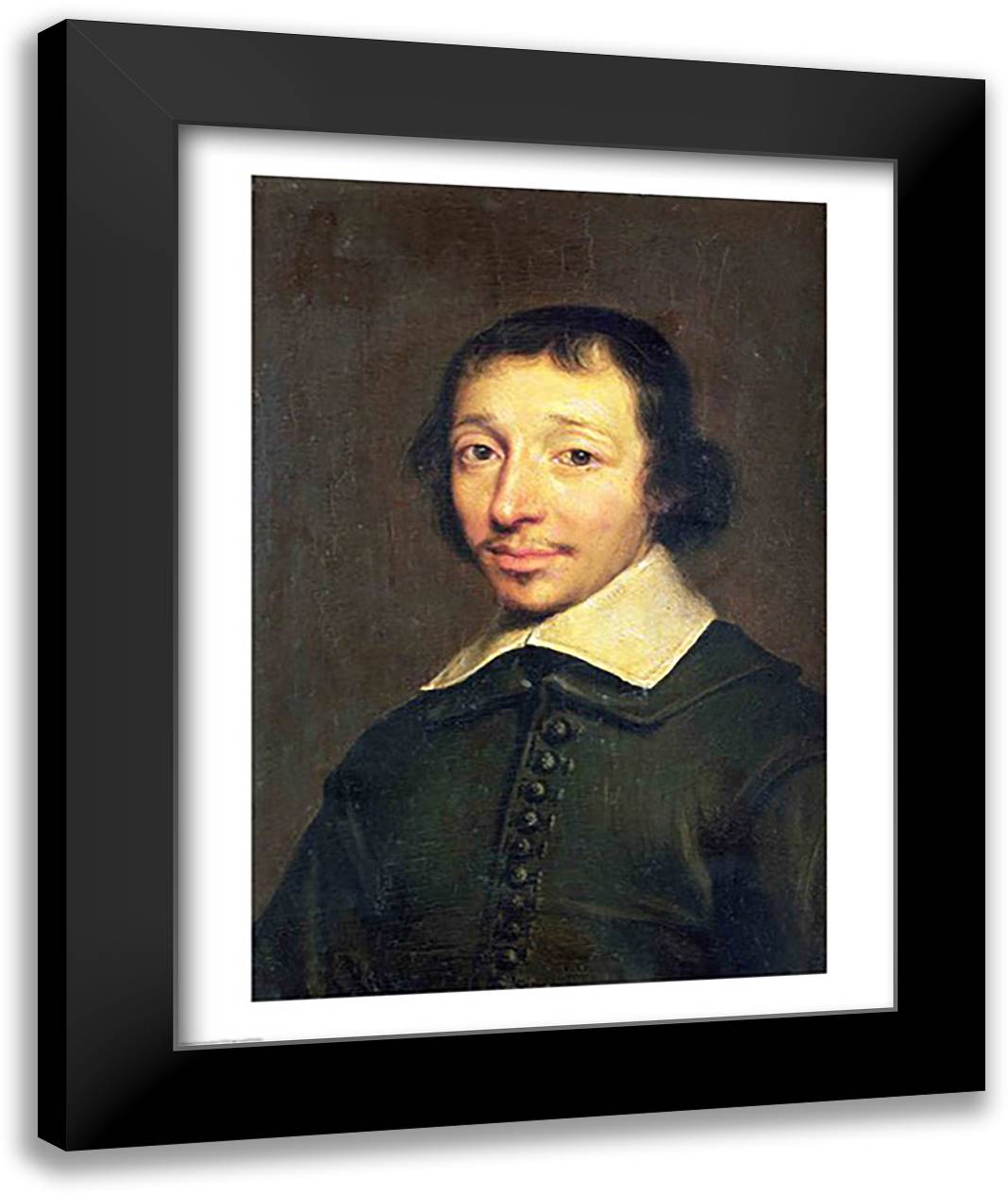 Portrait of Isaac-Louis Lemaistre de Sacy 22x28 Black Modern Wood Framed Art Print Poster by Champaigne, Philippe De