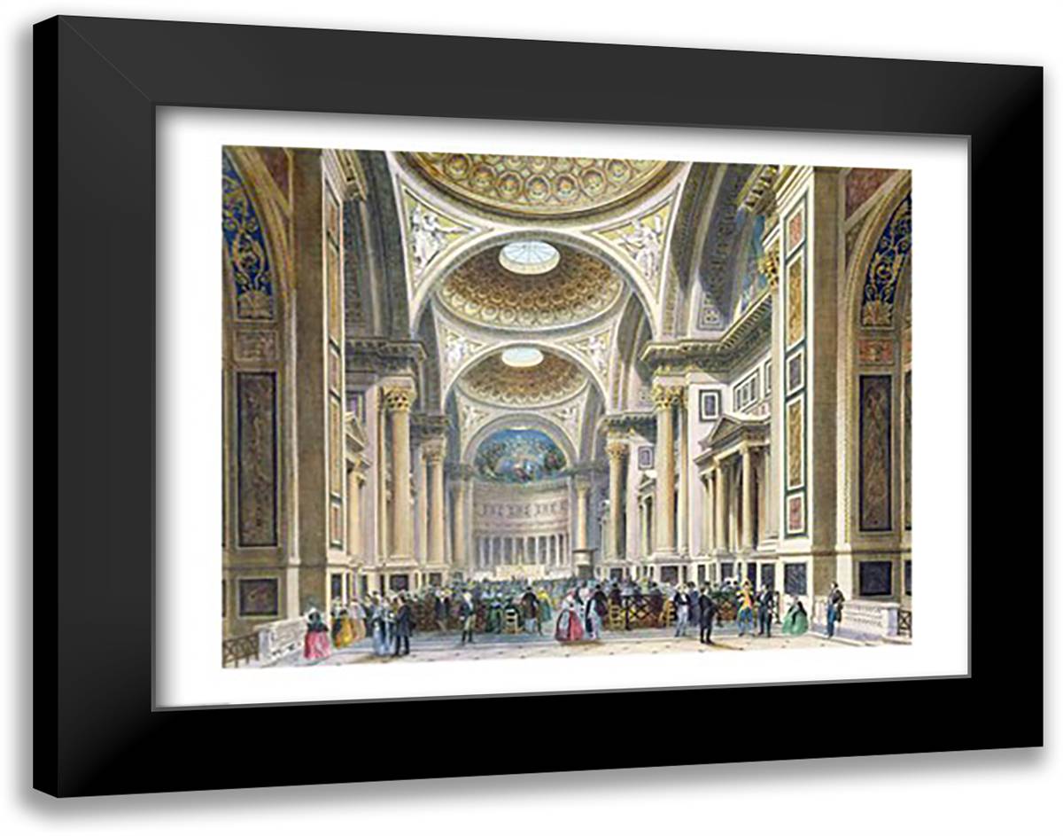 Interior of La Madeleine, Paris 28x22 Black Modern Wood Framed Art Print Poster by Benoist, P.H.