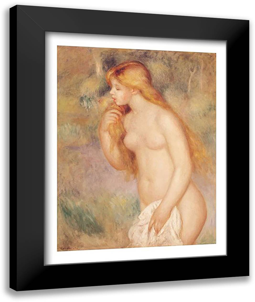 Standing Bather, 1896 22x28 Black Modern Wood Framed Art Print Poster by Renoir, Pierre-Auguste