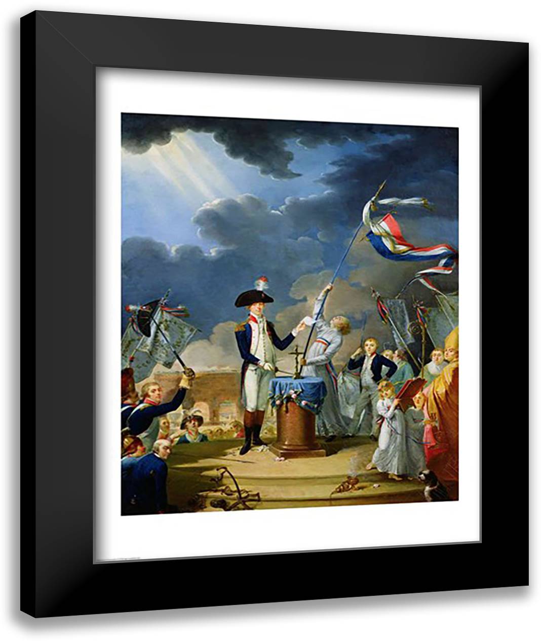 The Oath of Lafayette at the Festival of the Federation, 14th July 1790 22x28 Black Modern Wood Framed Art Print Poster by David, Jacques-Louis