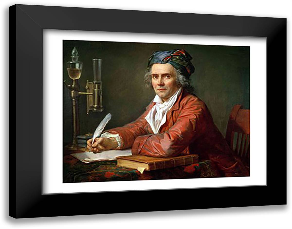 Portrait of Alphonse Leroy, 1783 28x22 Black Modern Wood Framed Art Print Poster by David, Jacques-Louis
