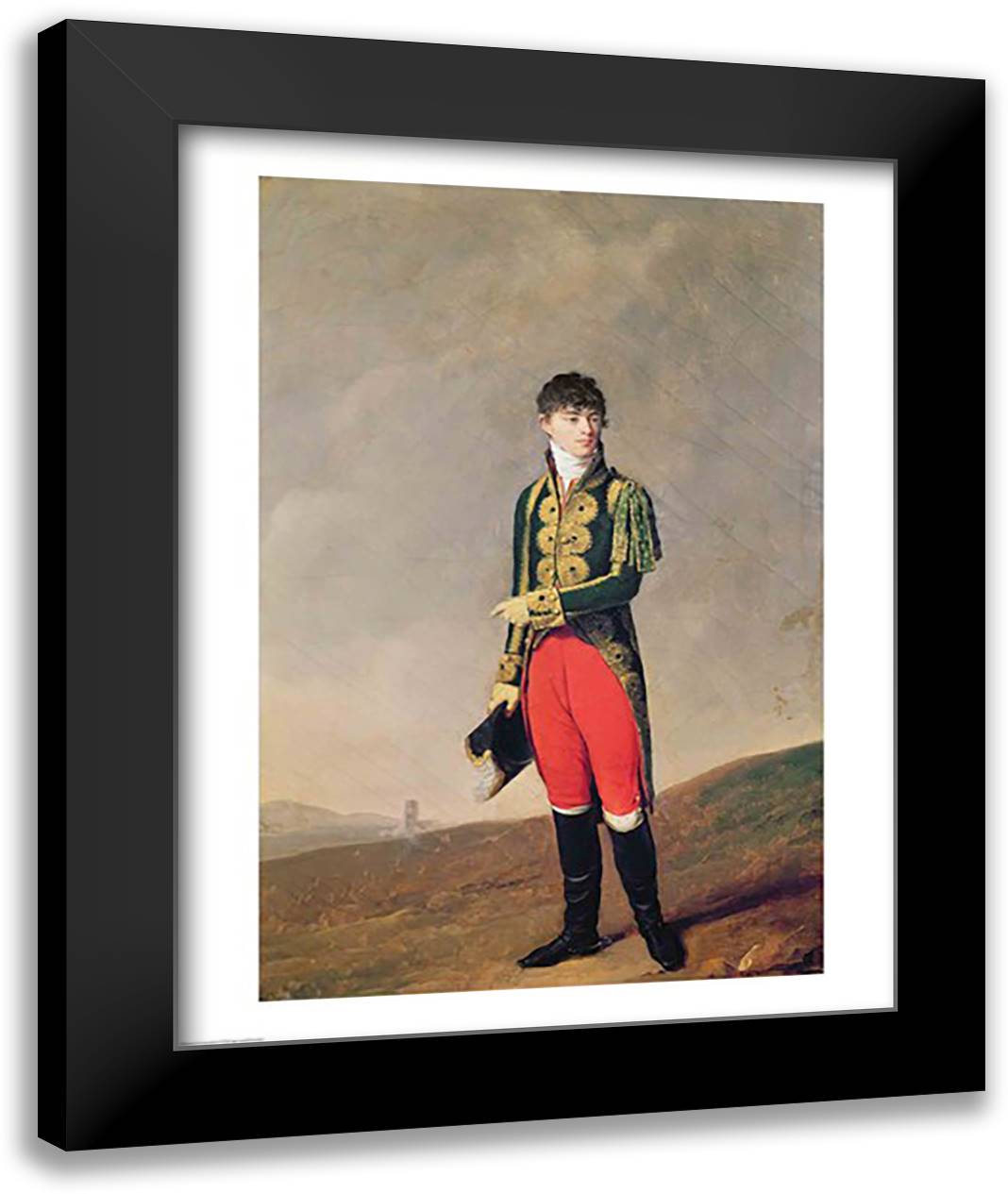 Baron de Galz de Malvirade 22x28 Black Modern Wood Framed Art Print Poster by Boilly, Louis-Leopold