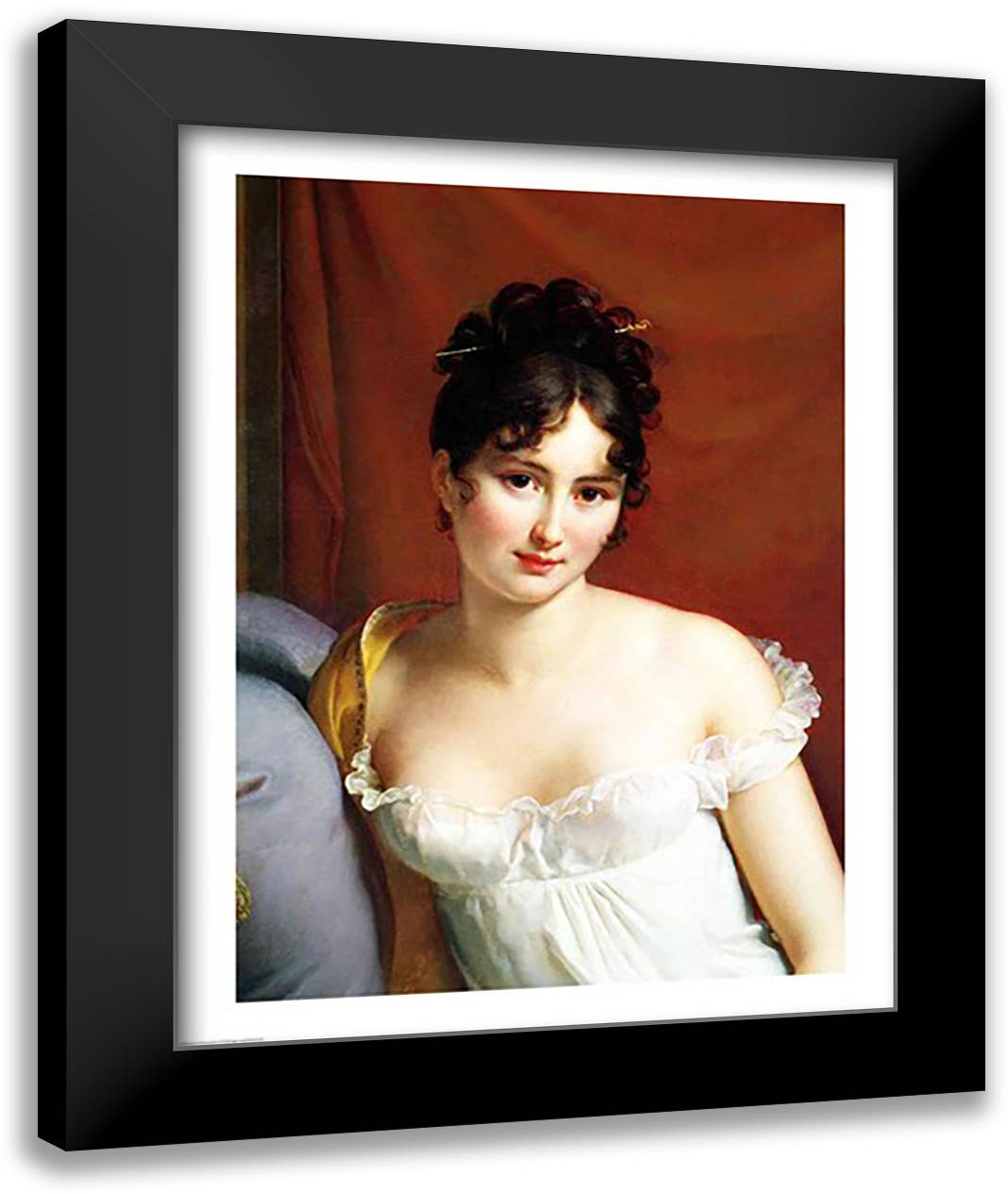 Portrait of Madame Recamier 22x28 Black Modern Wood Framed Art Print Poster by Gerard, Francois