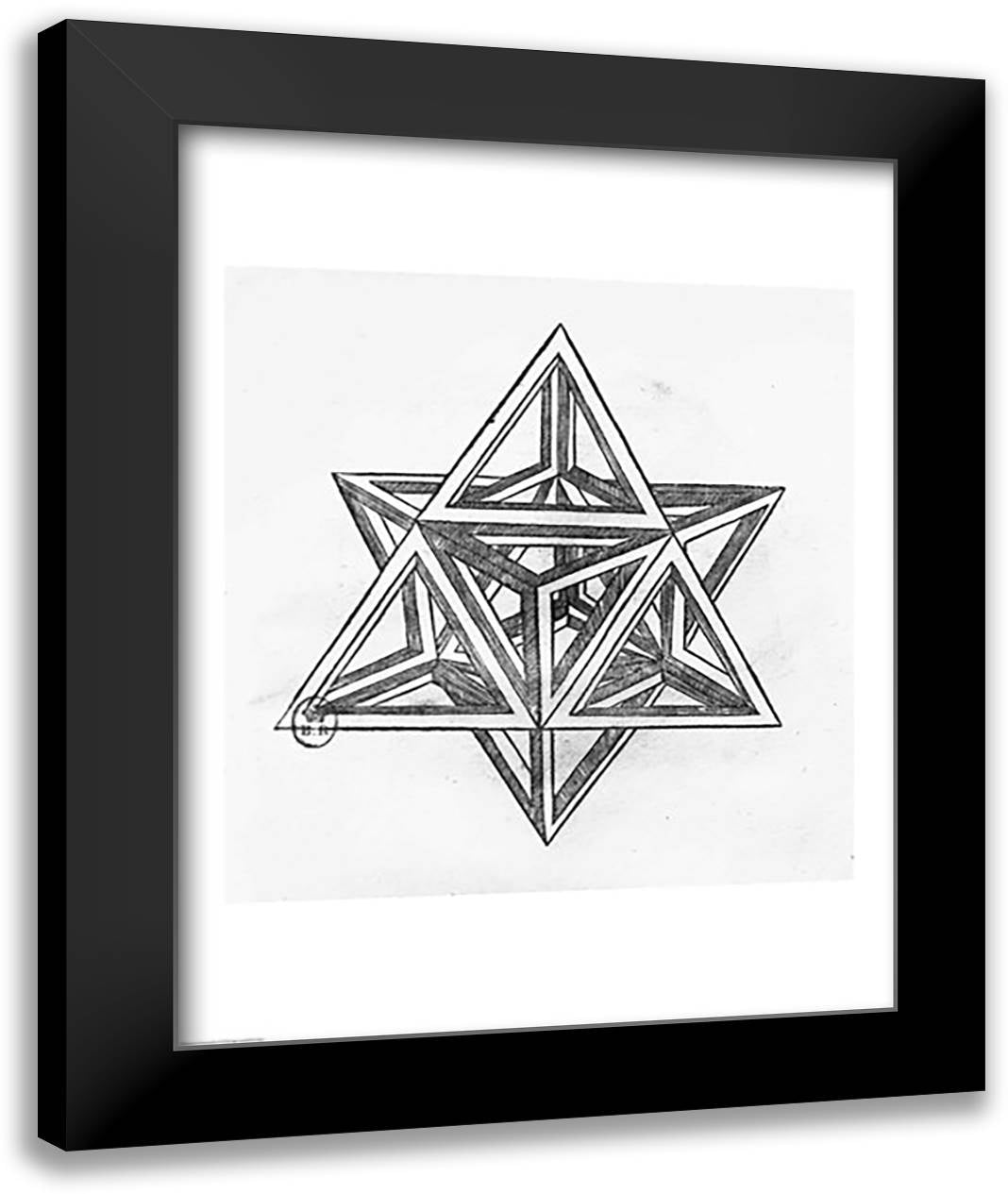 Stella octangula 22x28 Black Modern Wood Framed Art Print Poster by da Vinci, Leonardo