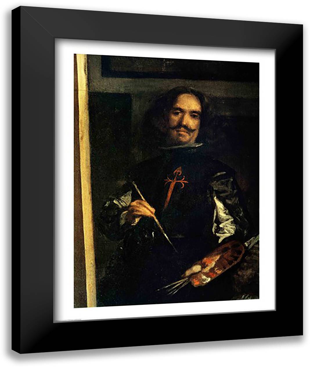 Las Meninas 22x28 Black Modern Wood Framed Art Print Poster by Velazquez, Diego