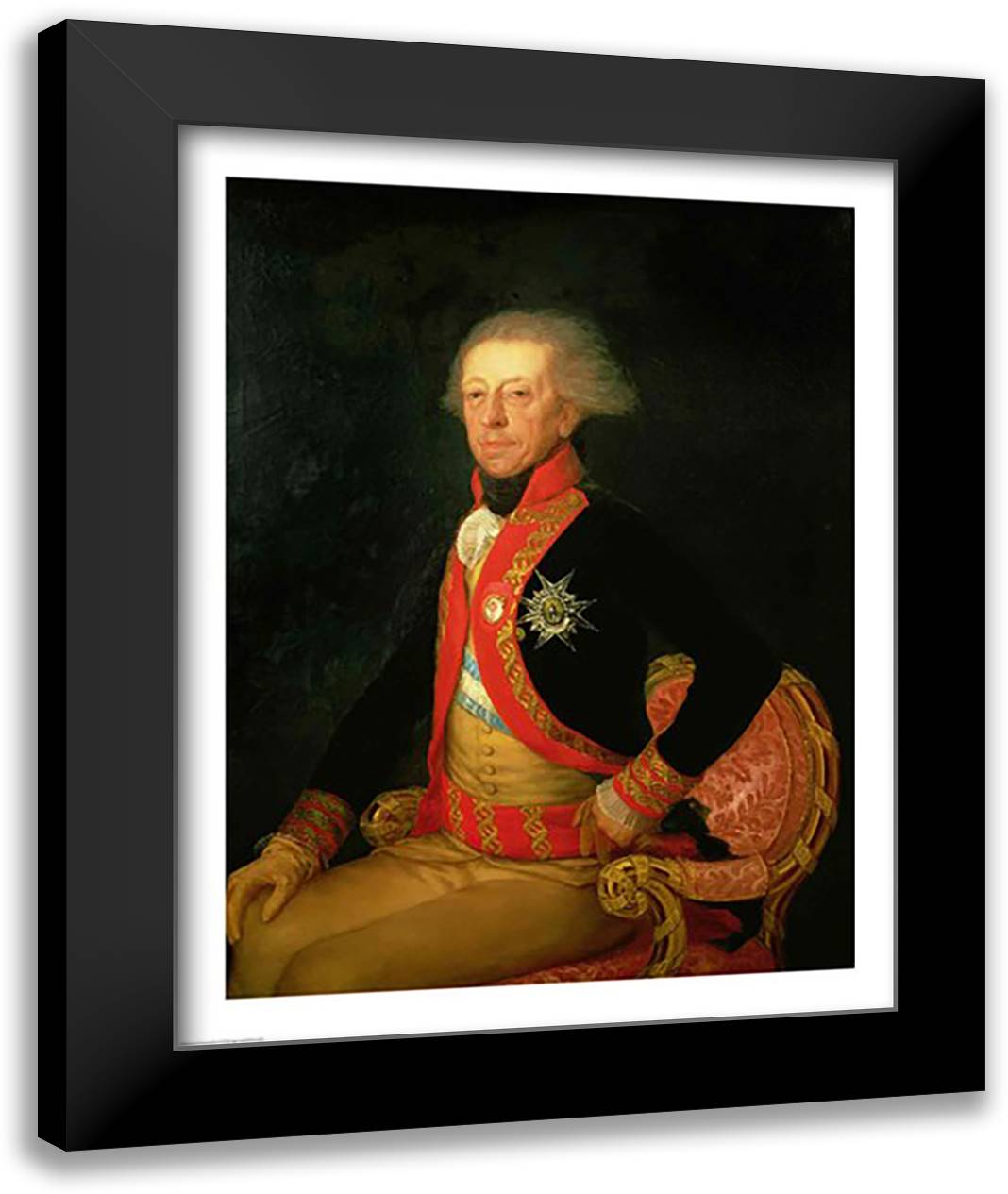 General Antonio Ricardos 22x28 Black Modern Wood Framed Art Print Poster by Goya, Francisco De