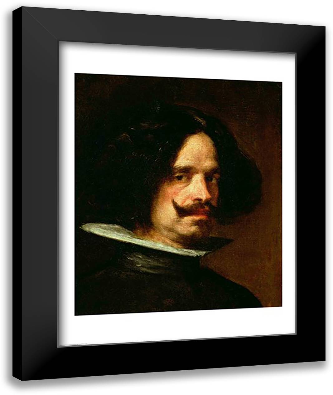 Self Portrait 22x28 Black Modern Wood Framed Art Print Poster by Velazquez, Diego