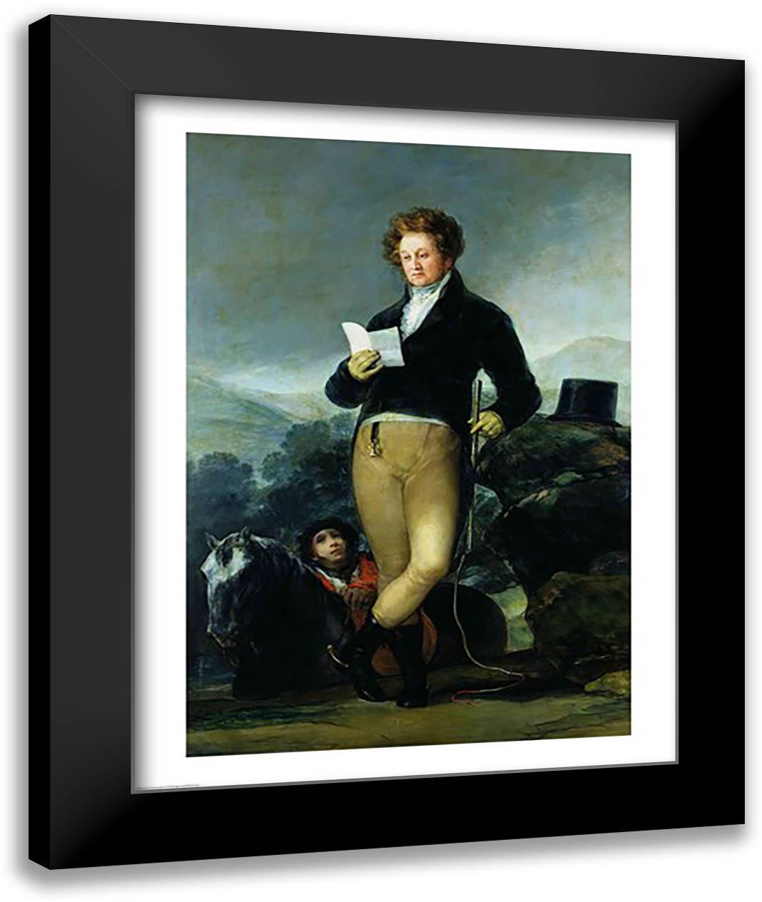 Portrait of Don Francisco de Borja Tellez Giron 22x28 Black Modern Wood Framed Art Print Poster by Goya, Francisco De