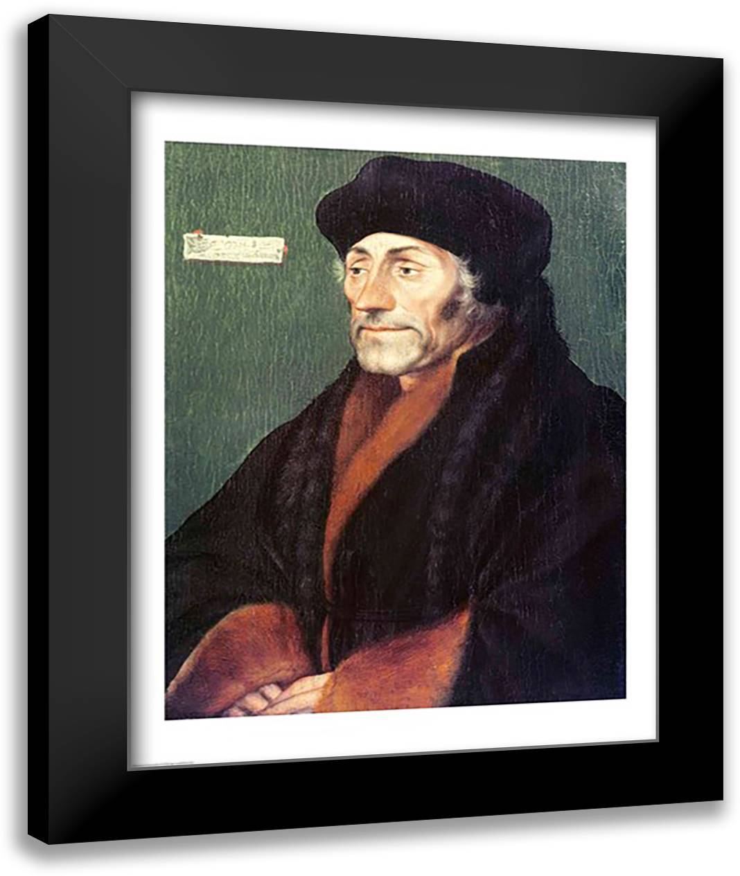 Erasmus of Rotterdam 22x28 Black Modern Wood Framed Art Print Poster by Holbein, Hans