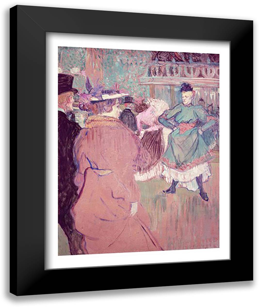 Quadrille at the Moulin Rouge, 1892 22x28 Black Modern Wood Framed Art Print Poster by Toulouse-Lautrec, Henri de