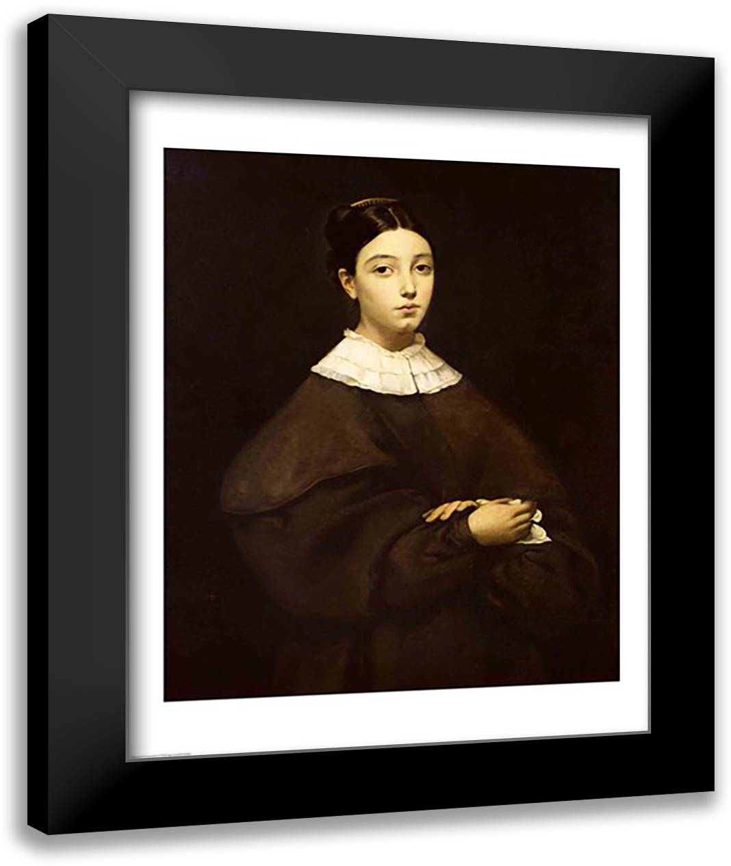 Aline Chasseriau 22x28 Black Modern Wood Framed Art Print Poster by Chasseriau, Theodore