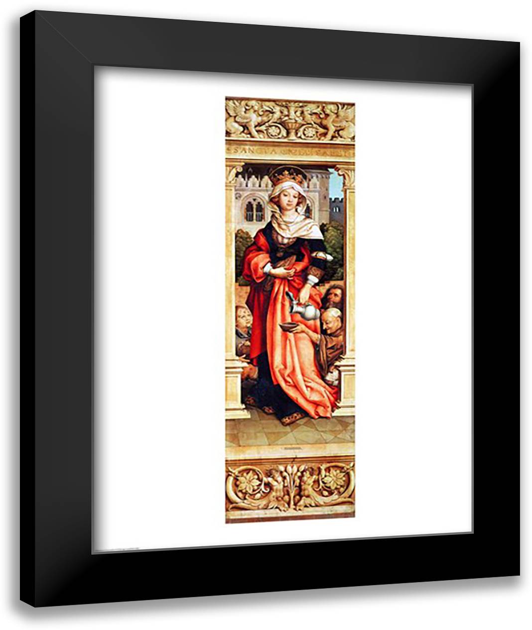 St. Elizabeth of Hungary 22x28 Black Modern Wood Framed Art Print Poster by Holbein, Hans